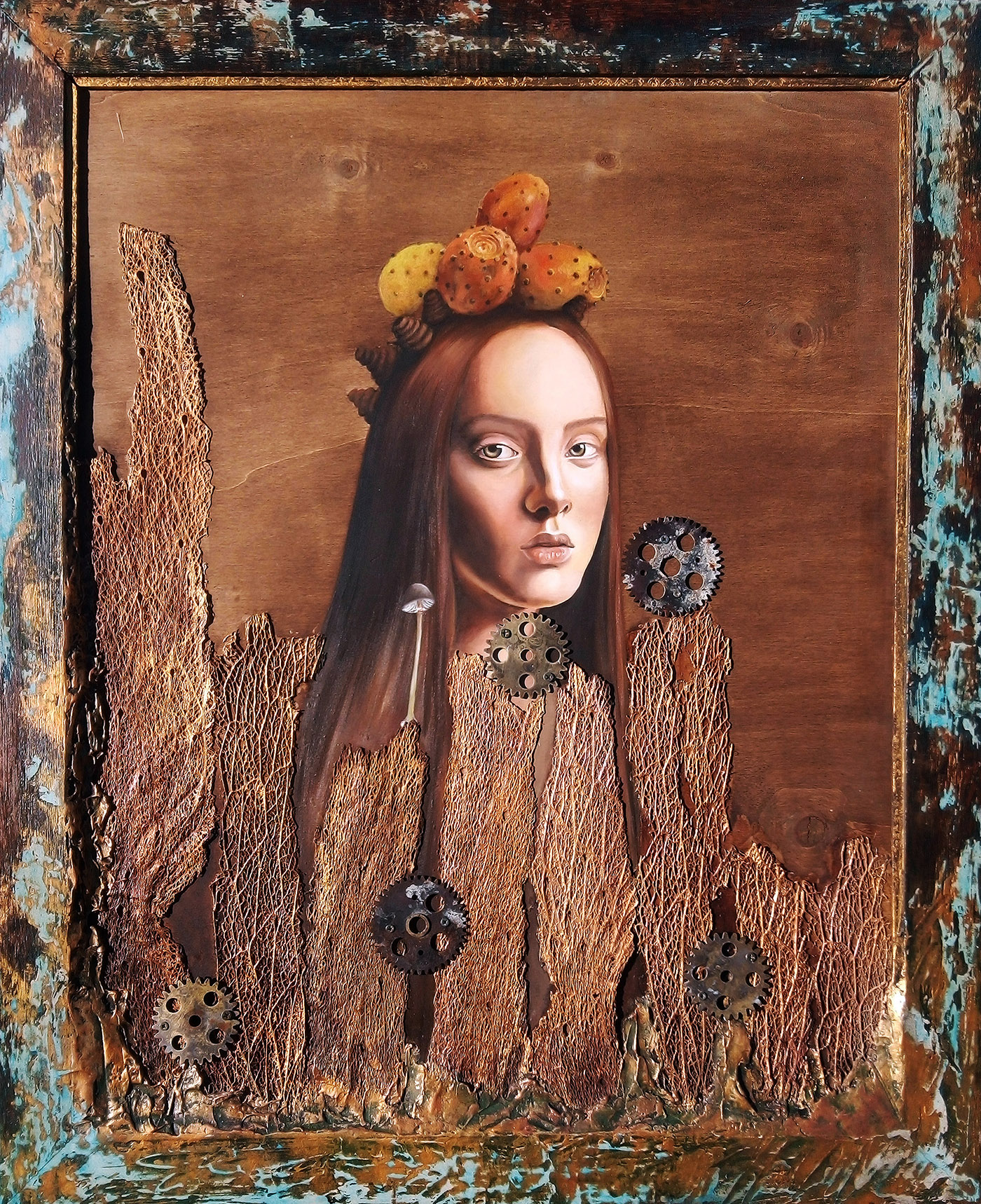 Cláudia Costa – Metáfora, técnica mista sobre madeira, 85 x 70 cm