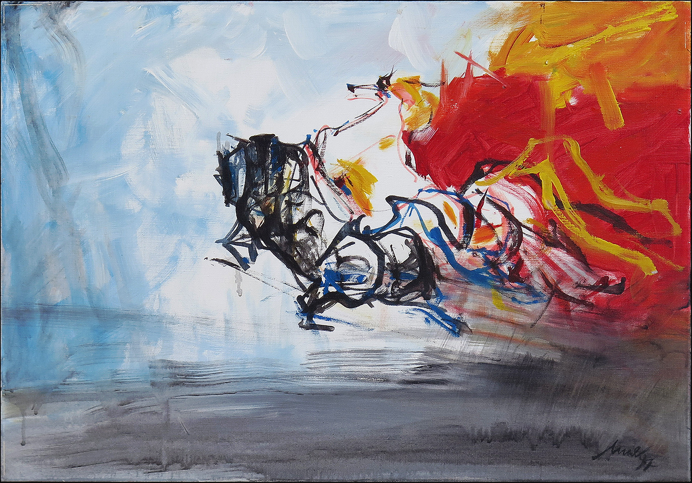 Cavalos, acrílico s tela, 51 x 73 cm, 1991